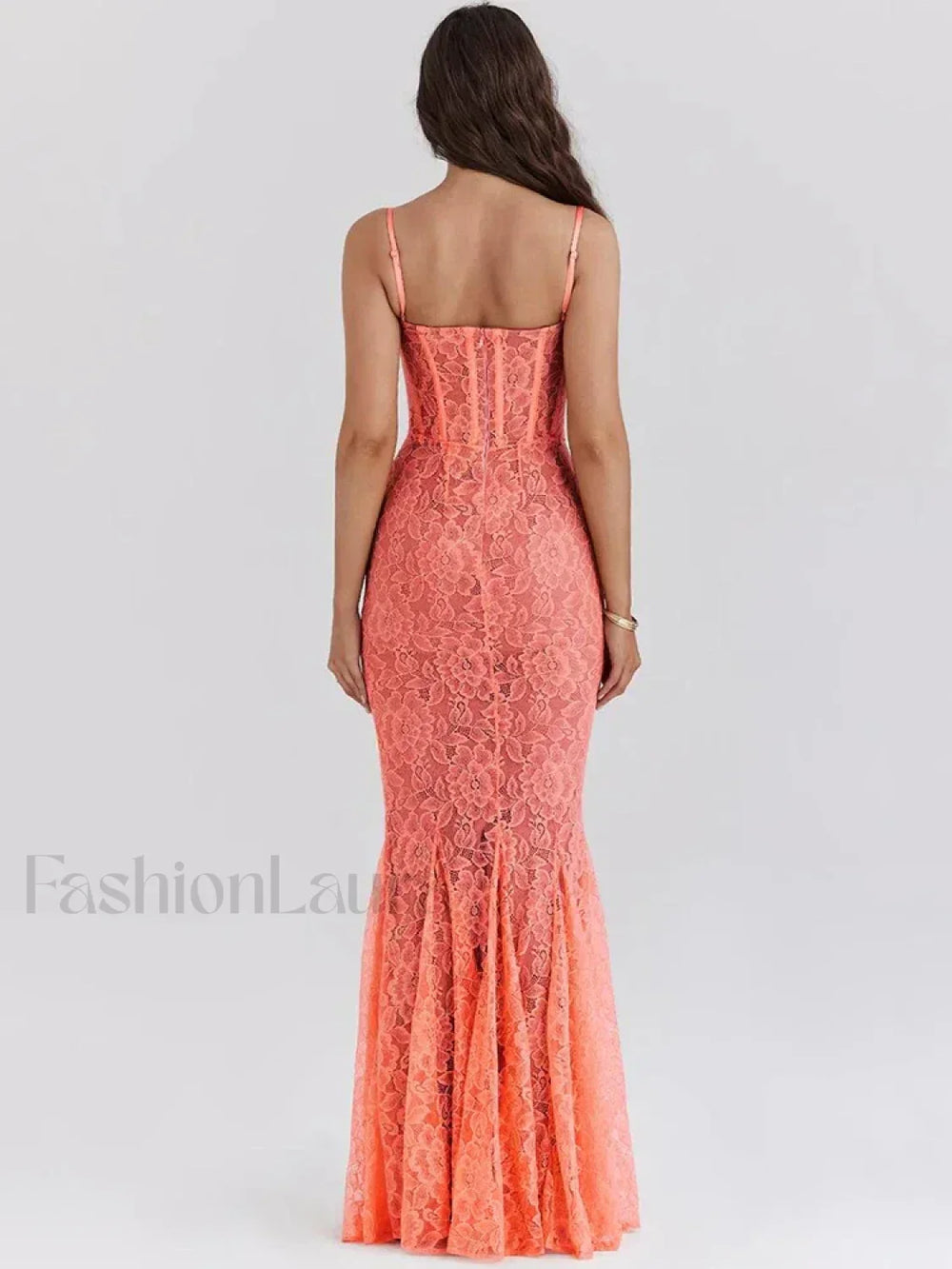 Floral Orange Spaghetti Maxi Dress