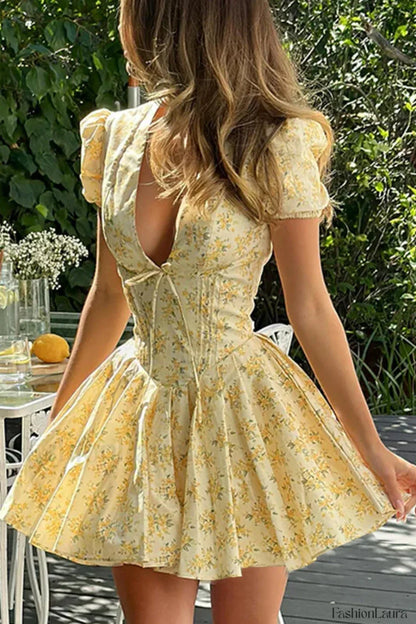 Floral Princess Gauze Sweet French Mini Dress