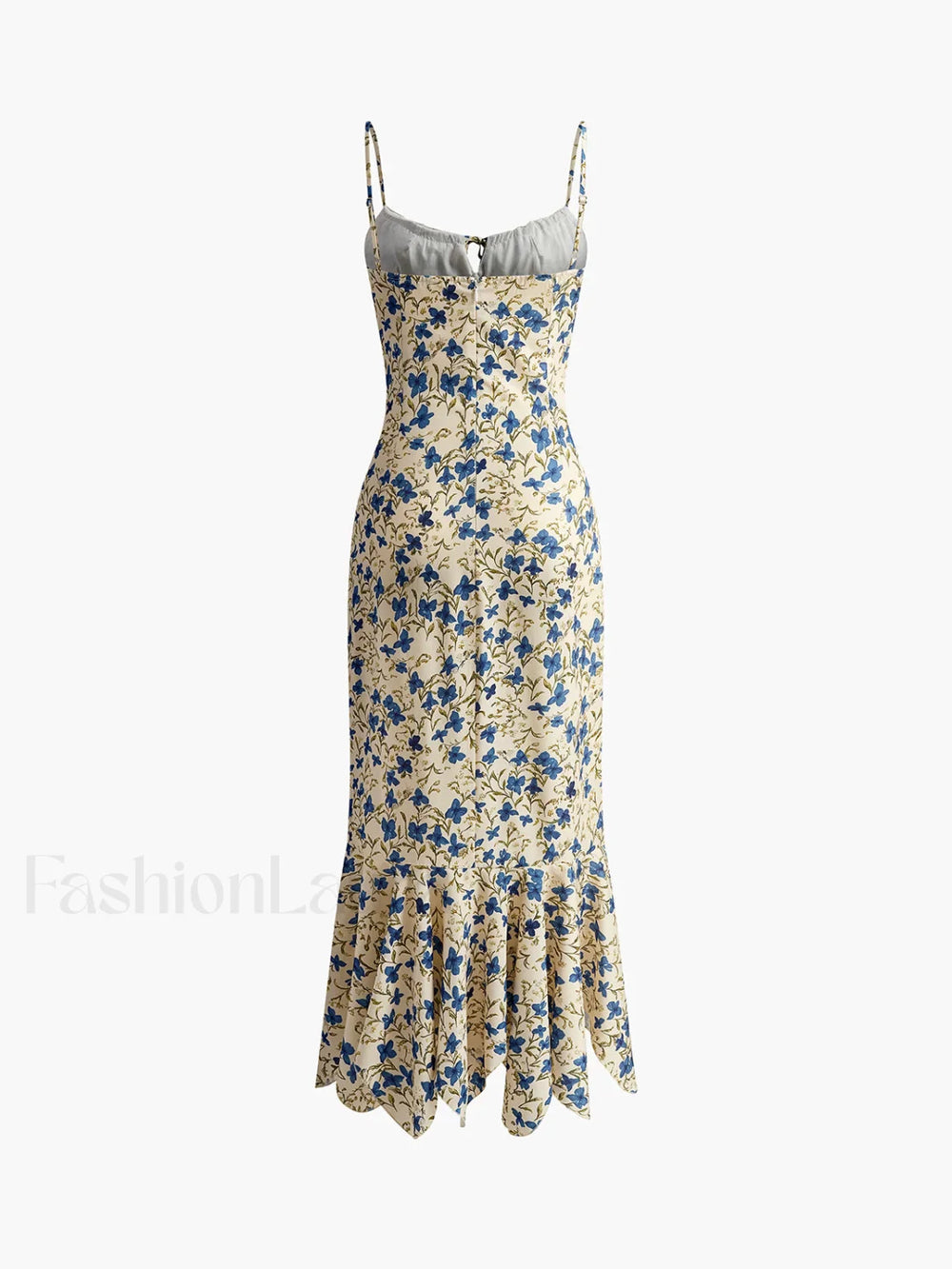 Floral Print Knotted Irregular Hem Long Dress Dresses