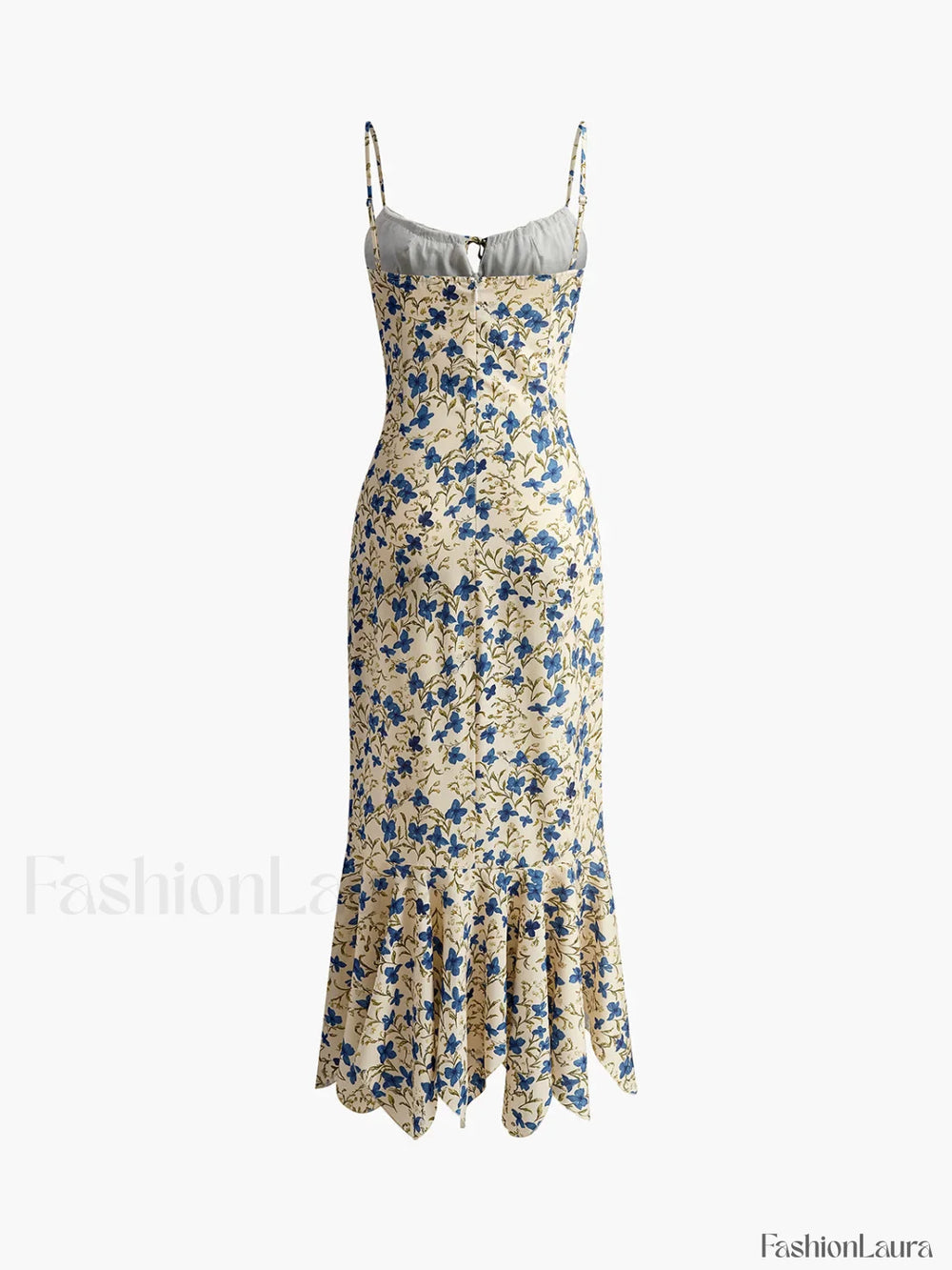 Floral Print Knotted Irregular Hem Long Dress Dresses