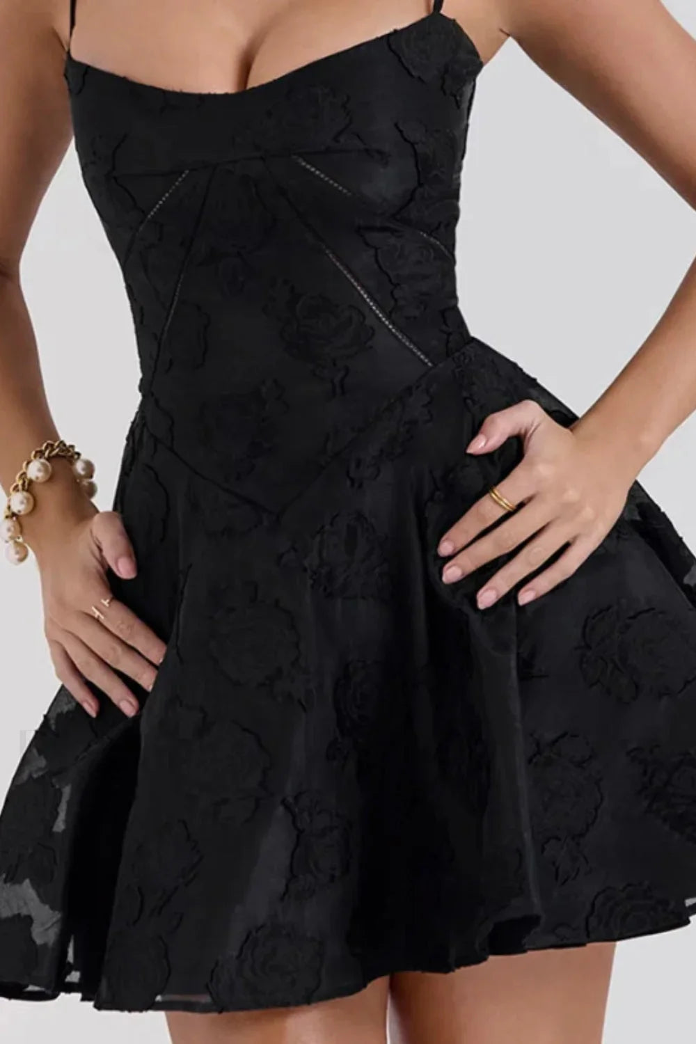 Floral Printed Backless U Neck Strappy A Line Mini Dress