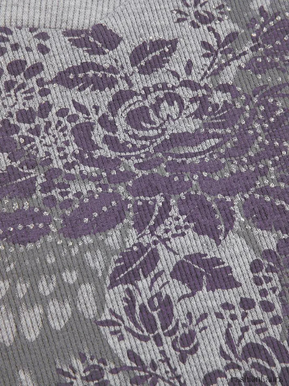 Floral Rhinestone Long Sleeve Crop Top Tops&Tees