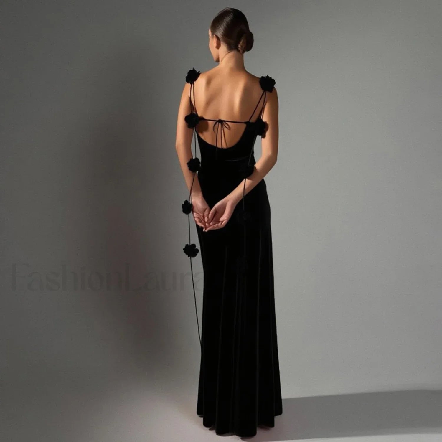 Floral Strappy Backless Slim Fit Hip Wrap Maxi Dress