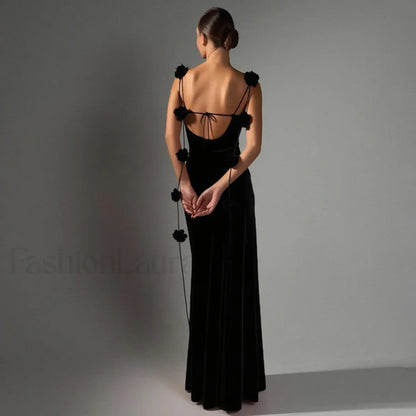 Floral Strappy Backless Slim Fit Hip Wrap Maxi Dress