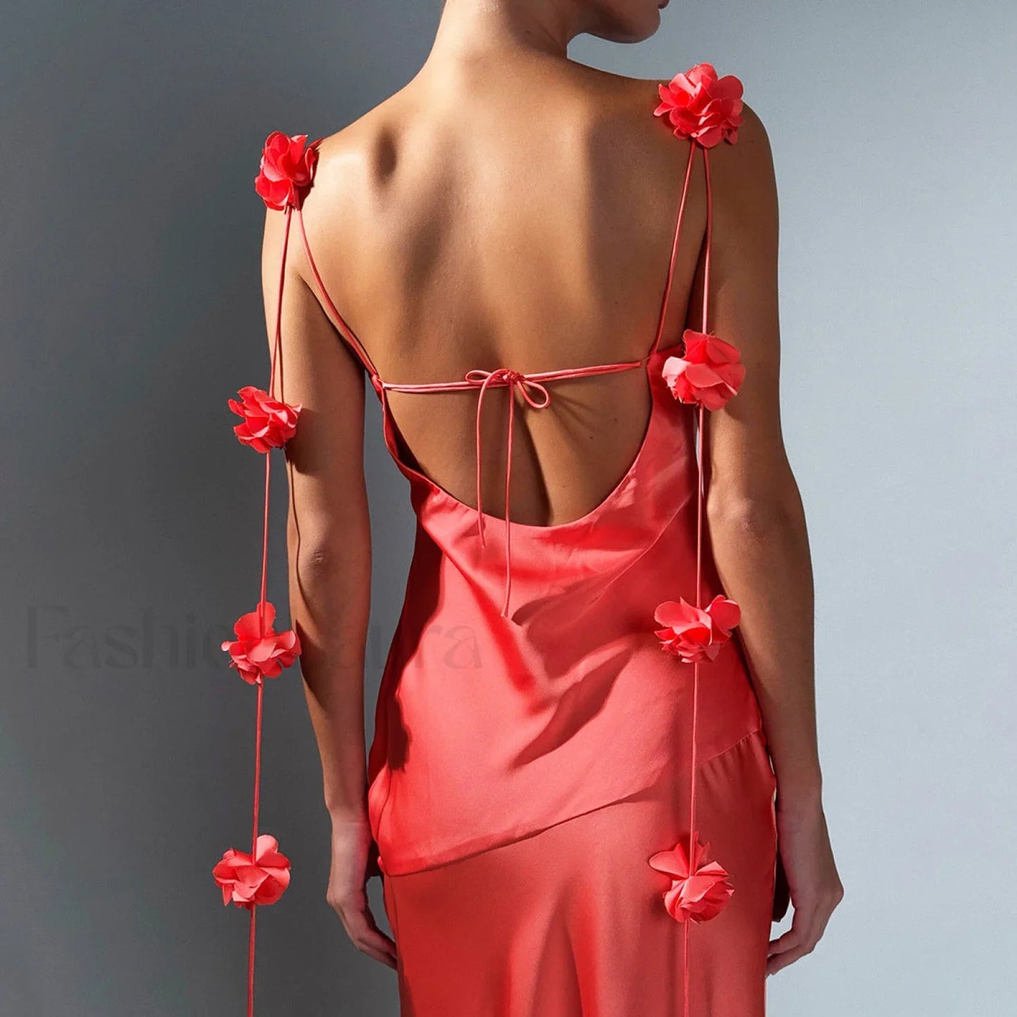 Floral Strappy Backless Slim Fit Hip Wrap Maxi Dress