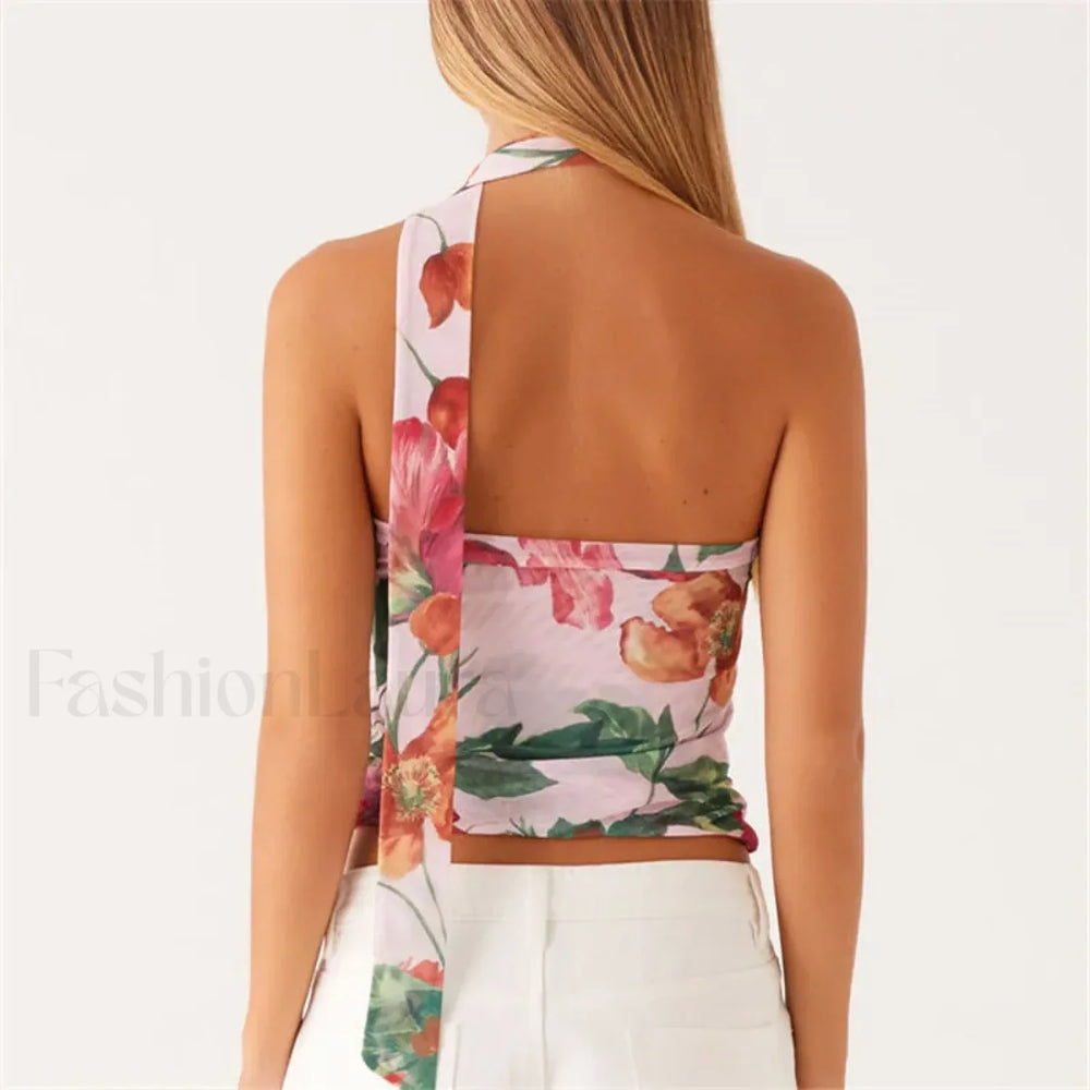Floral Tube Strapless Crop Top