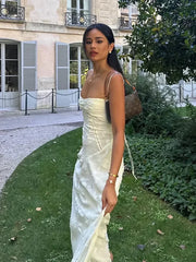 Floral Wrap Spaghetti Maxi Dress