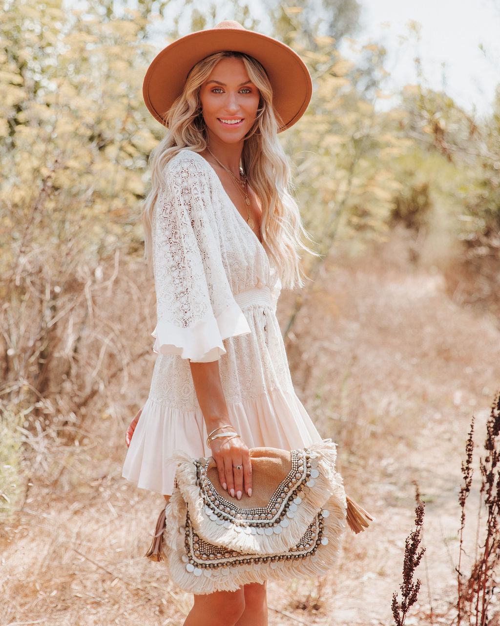 Fly Far Cotton Blend Crochet Dress