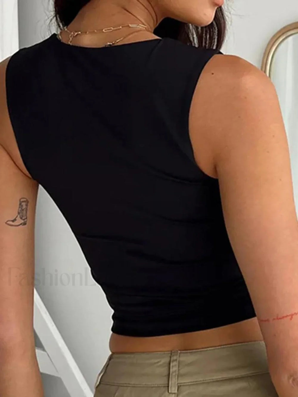 Form Fitting Cropped Tank Top Tops&Tees