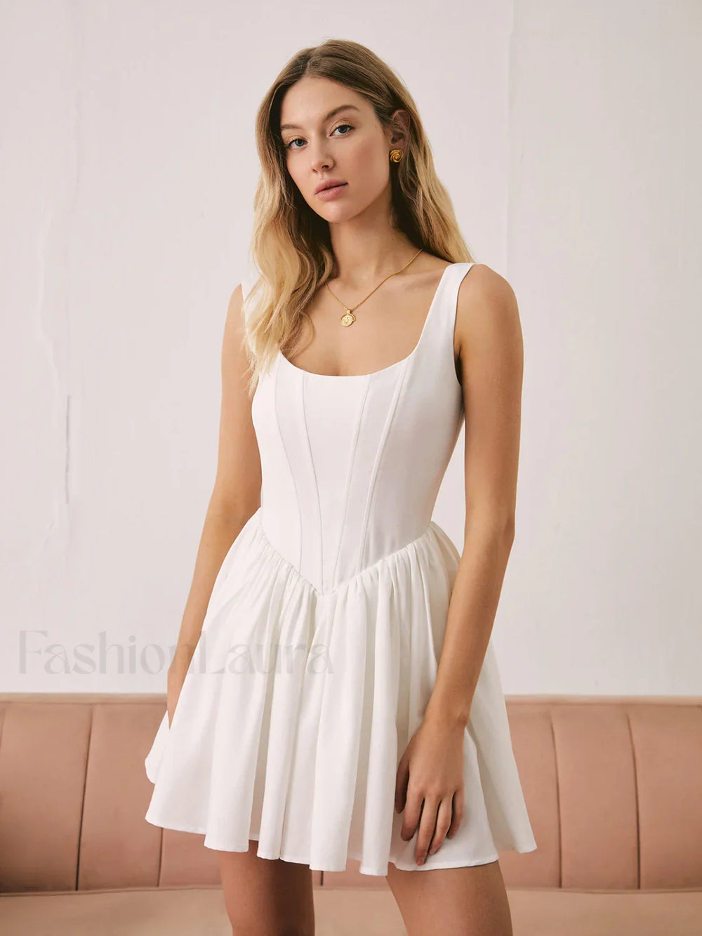 French Elegant Solid Short Dress Dresses