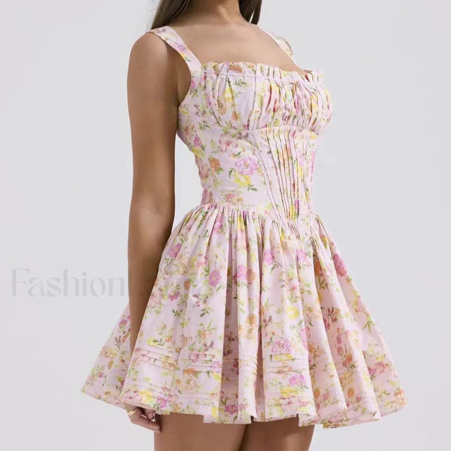 French Hepburn Style Black Strappy A Line Mini Dress