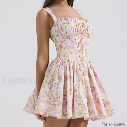 French Hepburn Style Black Strappy A Line Mini Dress