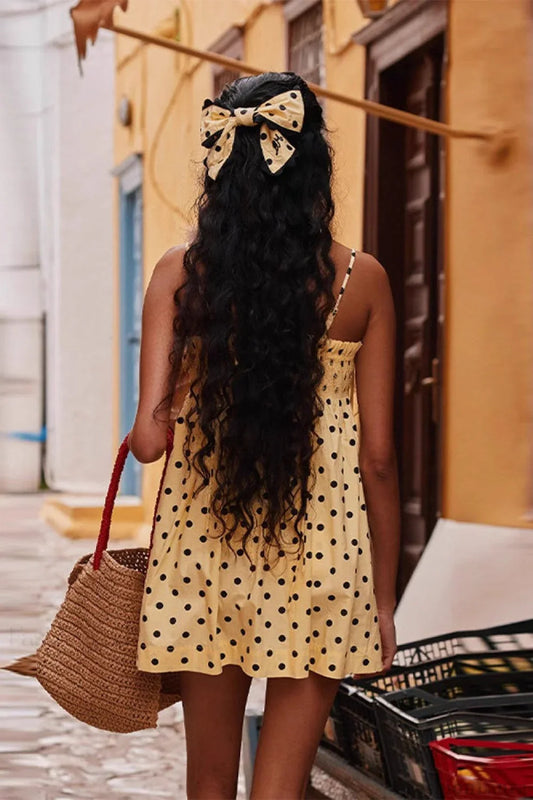 French Style Polka Dot Mini Dress