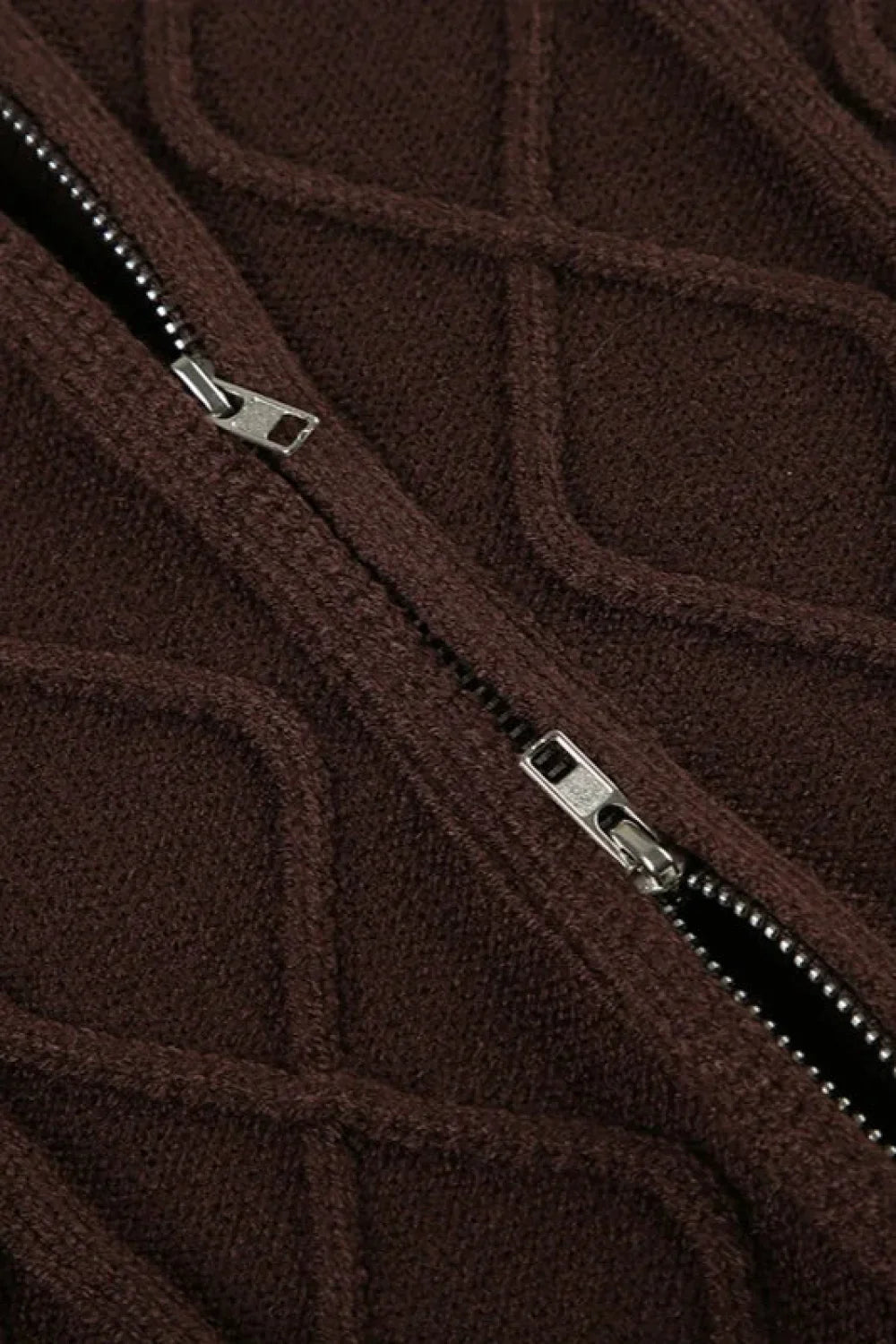 Furry Hooded Knitwear Zip Up Hoodie