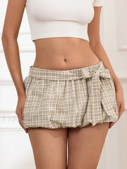 Gingham Bandage Bubble Skirt