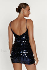 Giselle Disc Stylish Sequin Mini Dress Party Dresses L