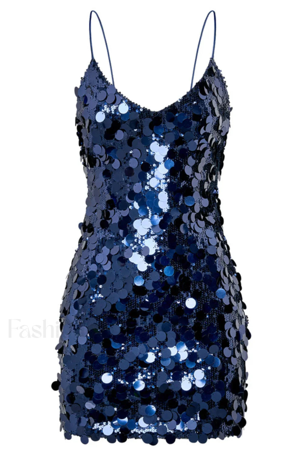 Giselle Disc Stylish Sequin Mini Dress S / Navy Party Dresses L