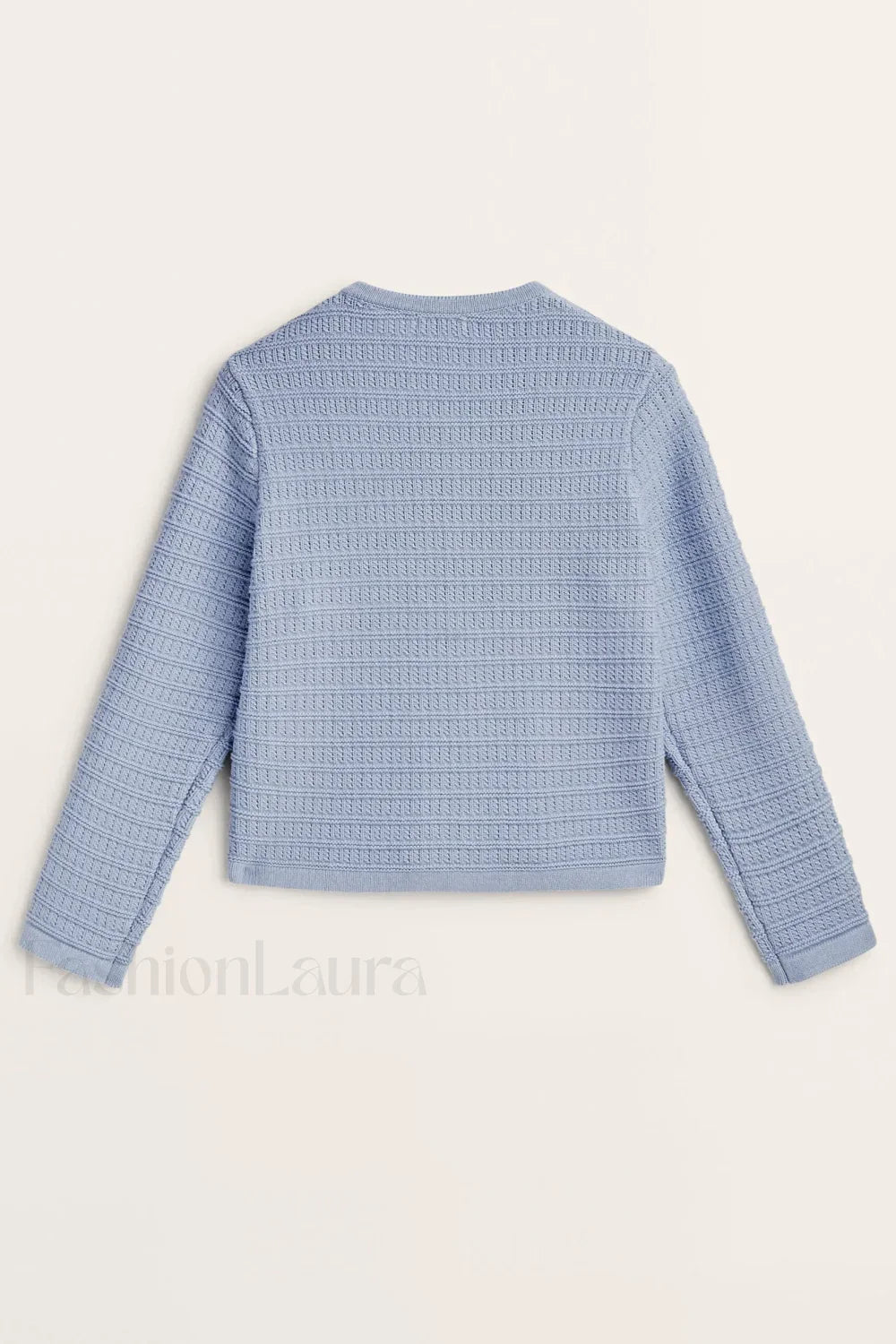 Gold Button Textured Knit Cardigan