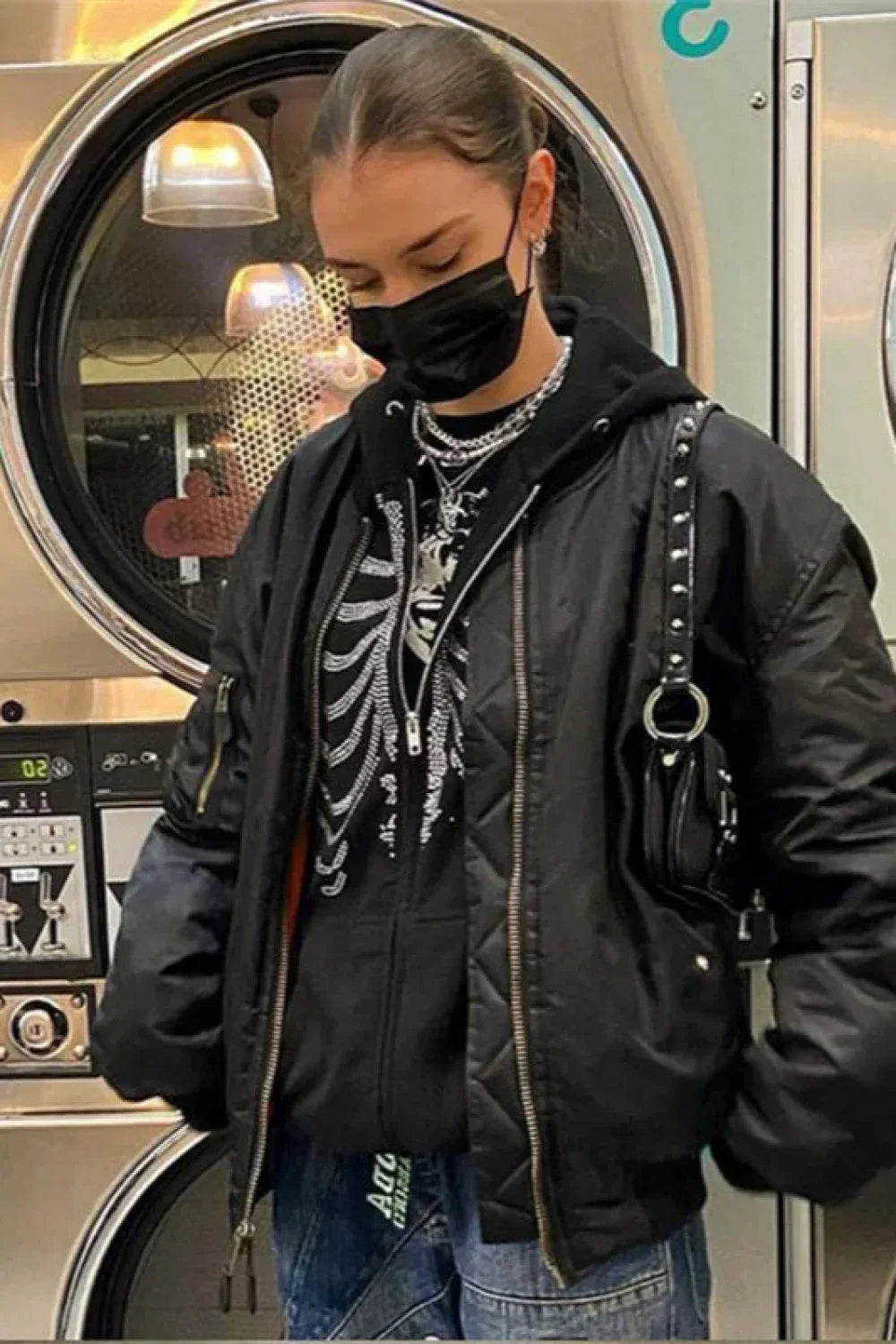 Gothic Black Zip Up Hoodie