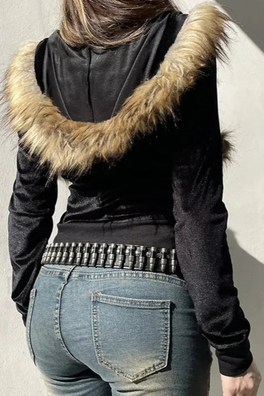 Gothic Velvet Zip Up Hoodie