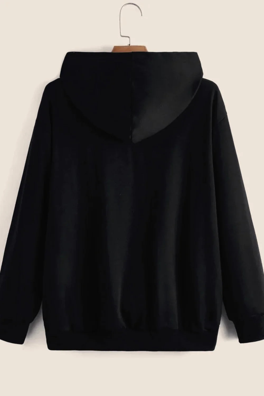 Gothic Wing Print Zip Up Hoodie