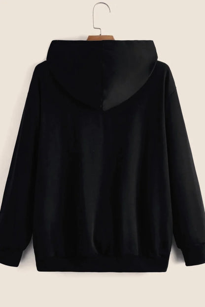 Gothic Wing Print Zip Up Hoodie