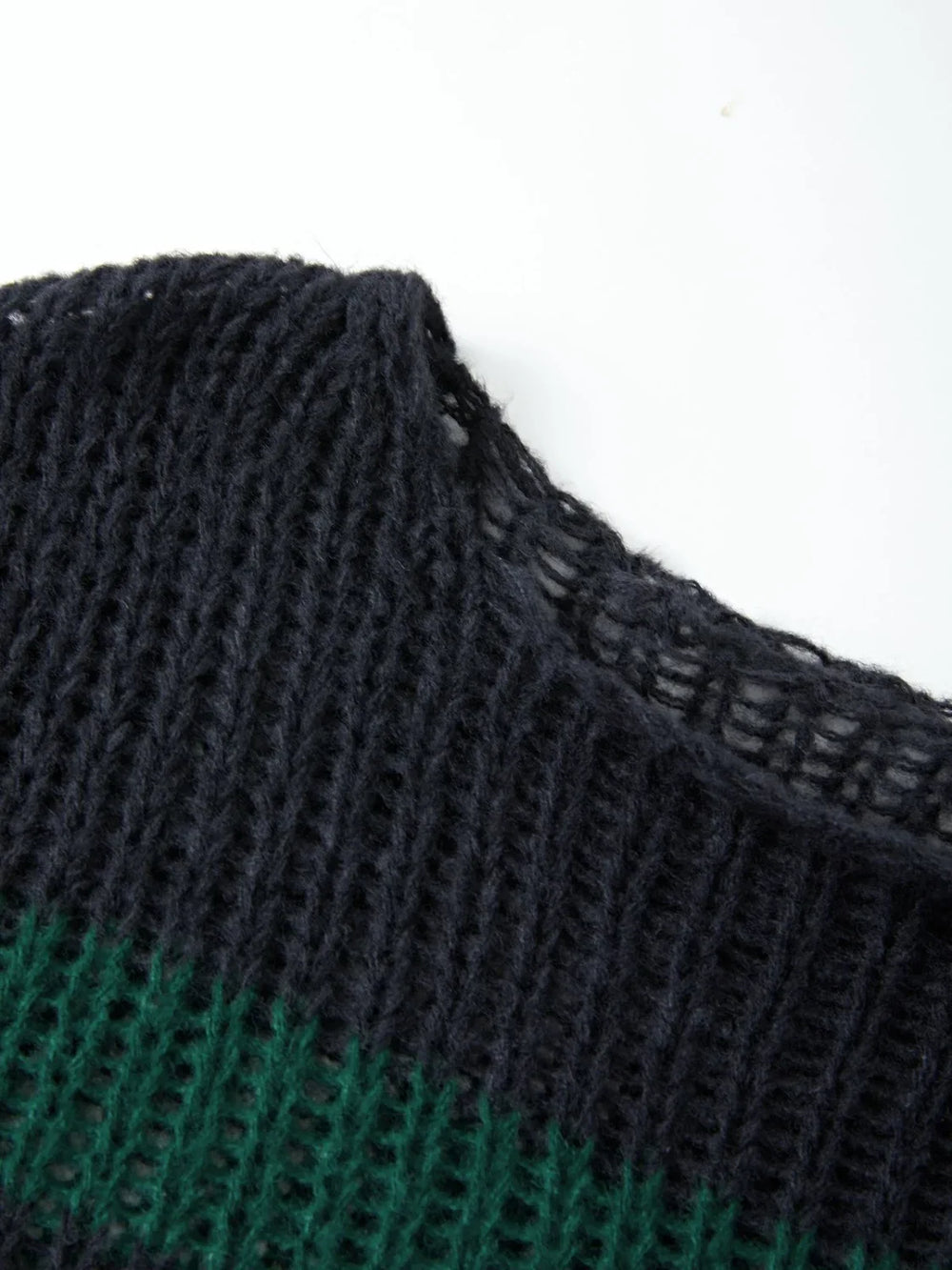 Gradient Striped Distressed Long Sleeve Mini Dress Mini Dresses