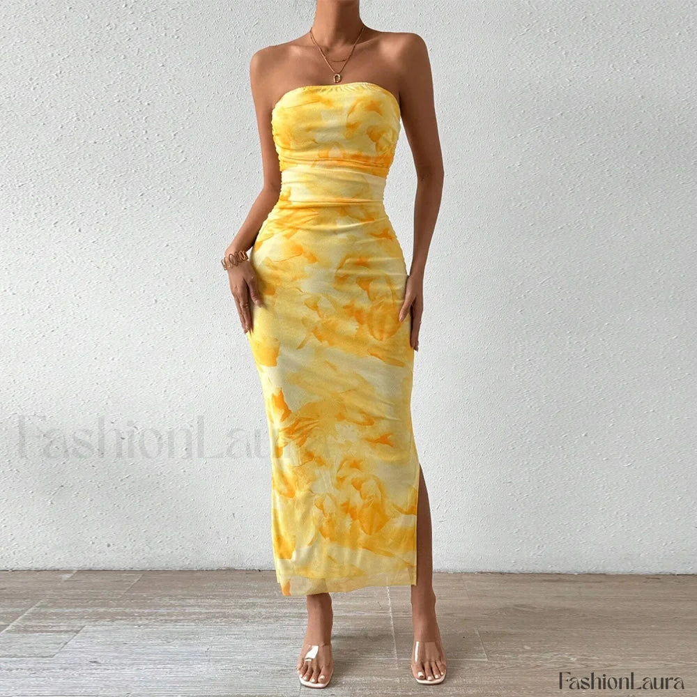 Graphic Off Shoulder Midi Dress