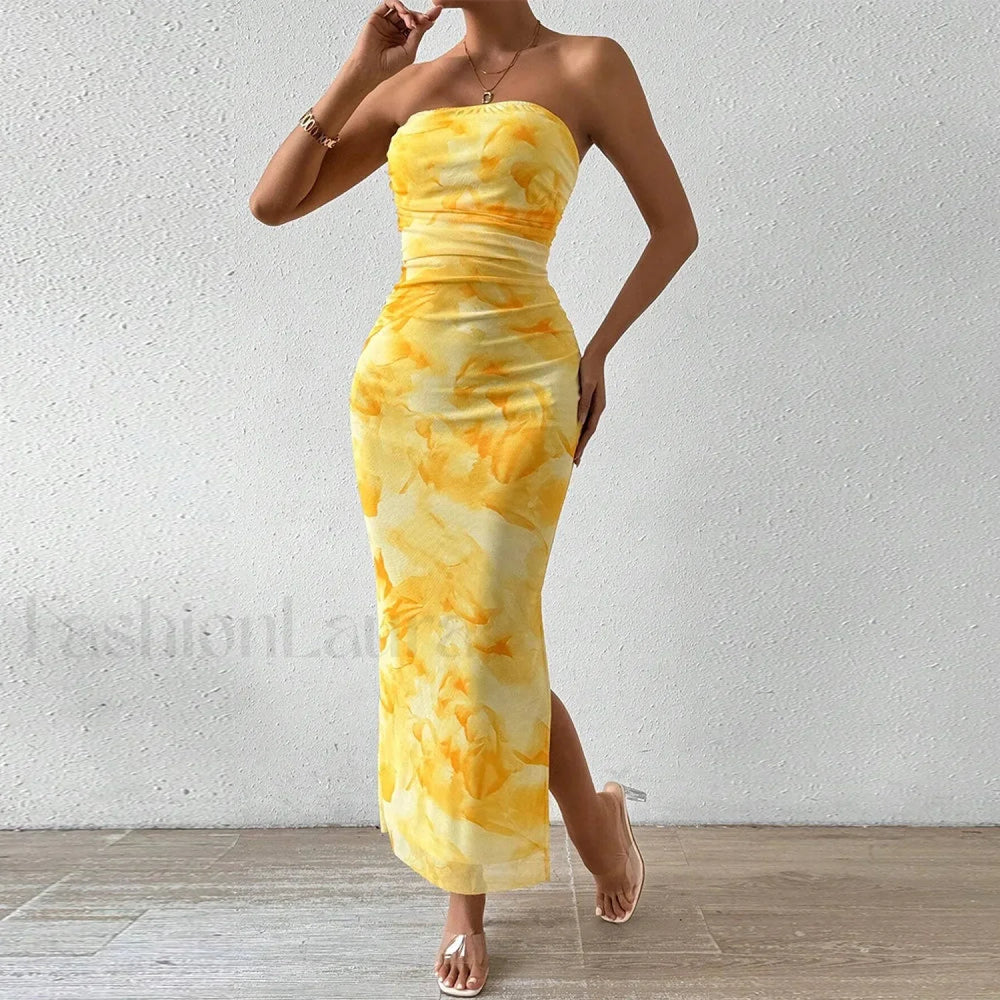 Graphic Off Shoulder Midi Dress