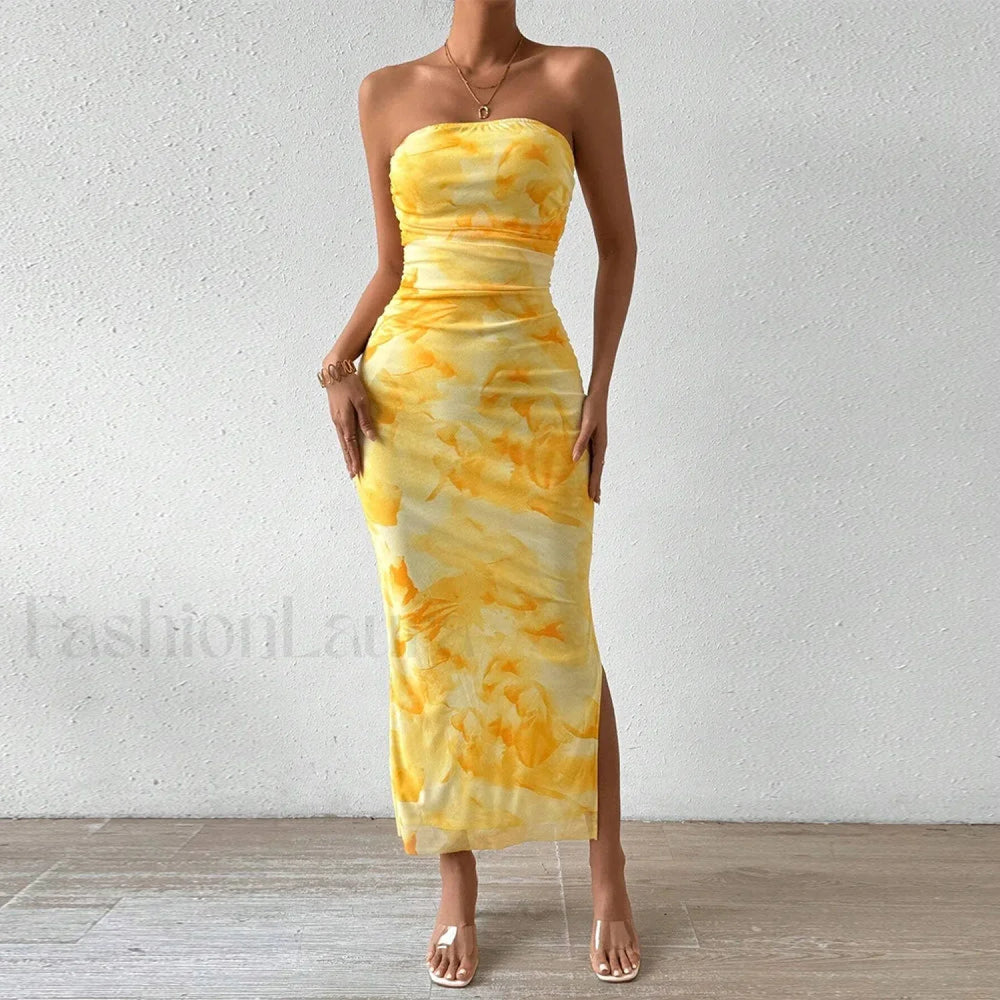 Graphic Off Shoulder Midi Dress