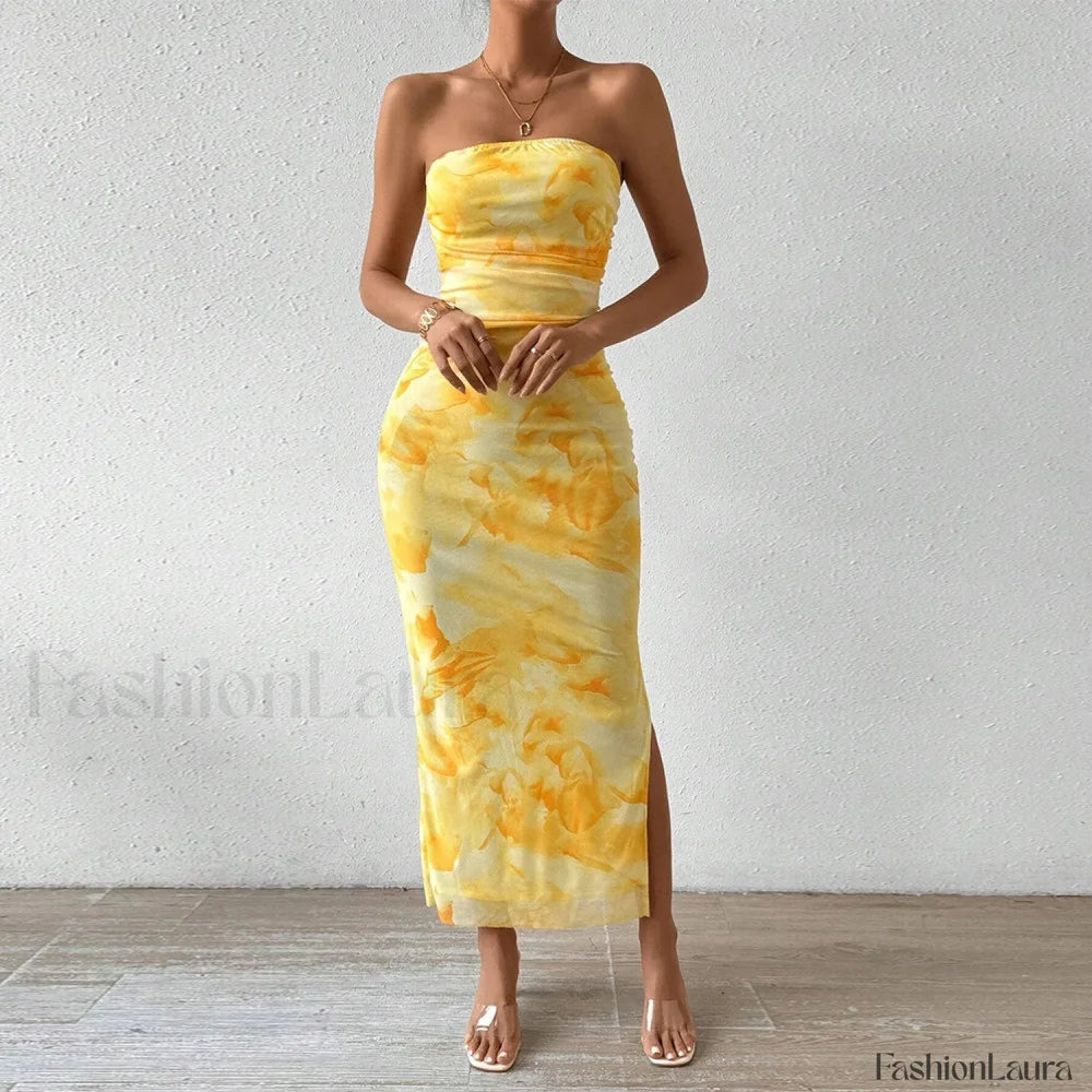 Graphic Off Shoulder Midi Dress