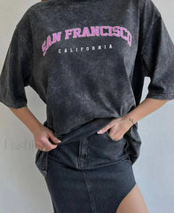 Graphic Print Streetwear Y2K Cotton T Shirt Black 2 / M