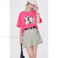 Gray Bowknot Pleated Sweet Skirt