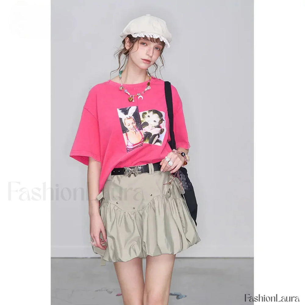 Gray Bowknot Pleated Sweet Skirt Grey / S