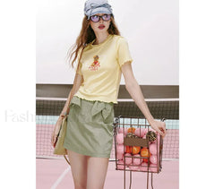 Green Bow Breathable Workwear Skirt
