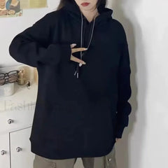 Green Oversized Harajuku Loose Winter Long Sleeve Open Zipper Casual Hoody Black / S Sweatshirts & Hoodies L