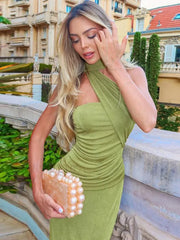 Green Strapless Bodycon Maxi Dress