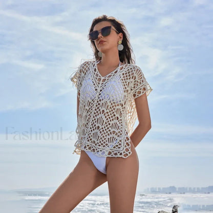 Halter Hollow Knit Maxi Cover Up KHAKT / S