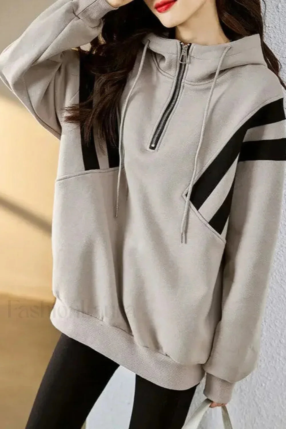 Harajuku Inspired Loose Striped Hoodie