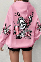 Harajuku Loose Fit Fleece Hoodie Pink / S