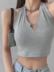 Heliar V neck Cropped Knitted Tank Top