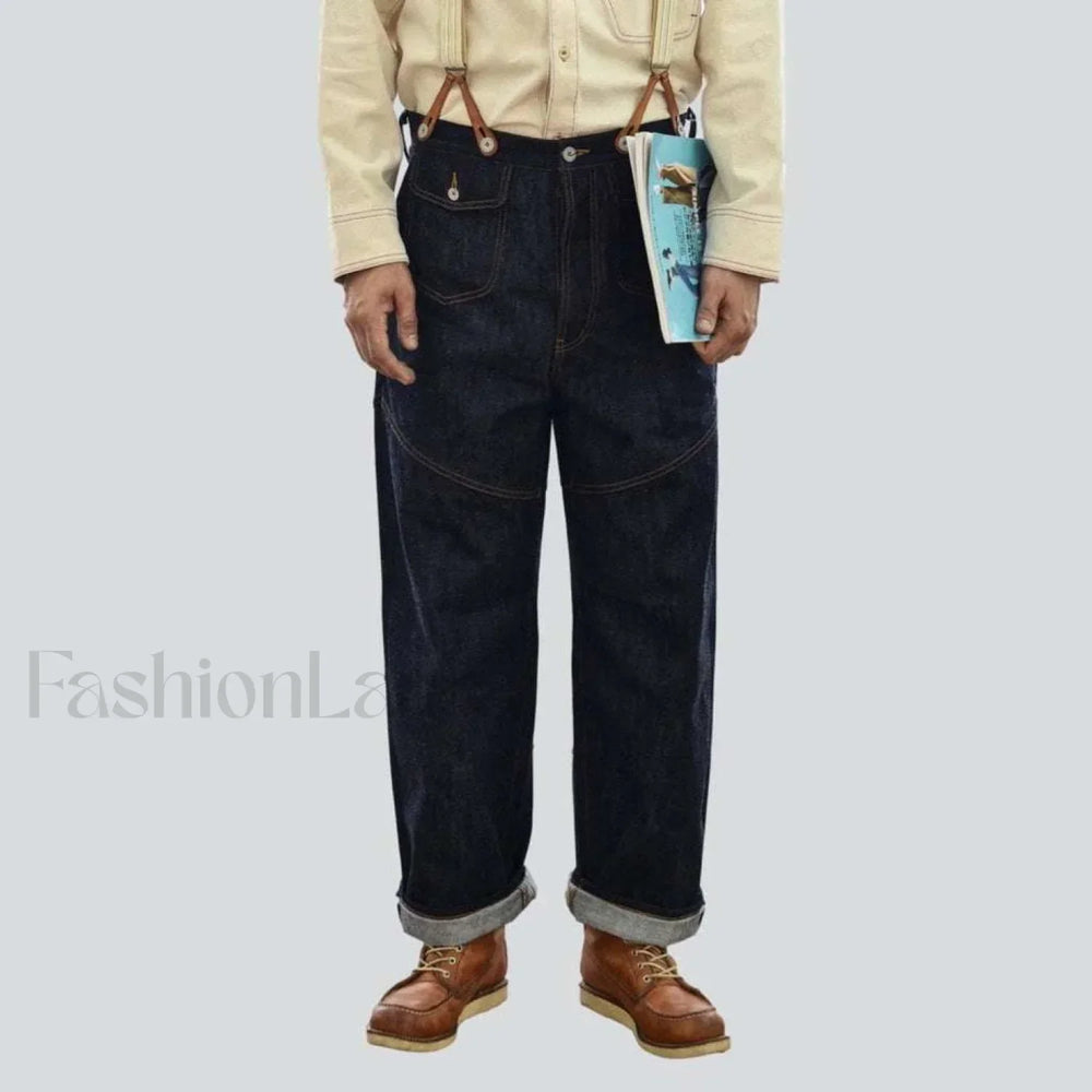High quality jeans with suspenders jeans