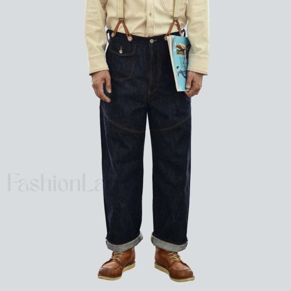 High quality jeans with suspenders jeans
