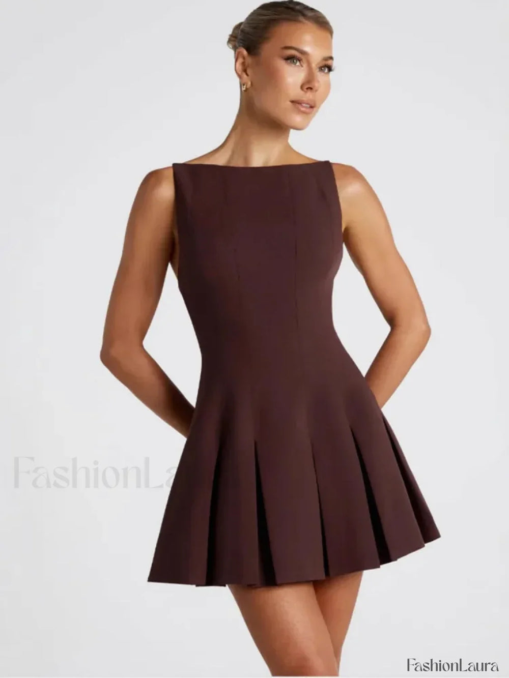 High Waist A Line Mini Dress