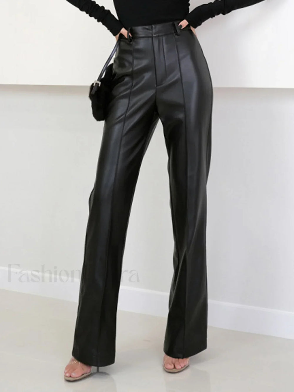 High Waist Faux Leather Pants Pants