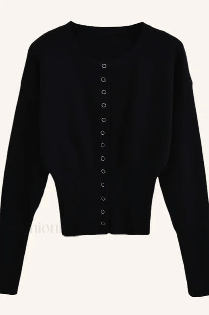 High Waist Slim Fit Cardigan Black / S