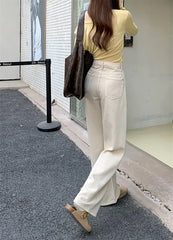 High Waisted Vintage Spring All match Casual Denim Jeans