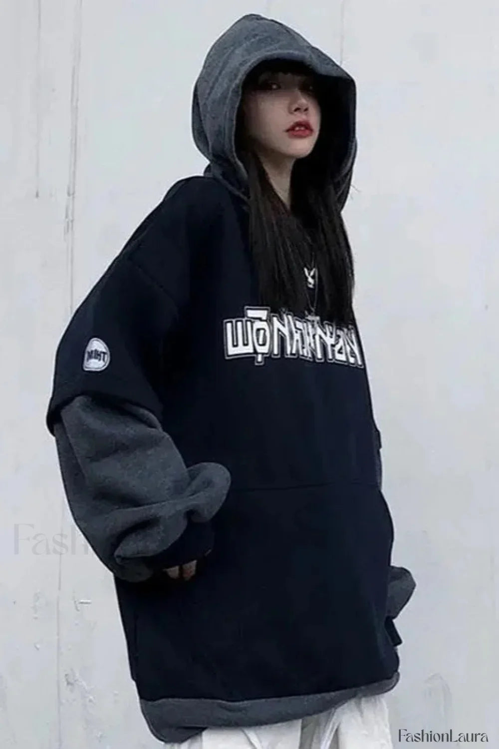 Hip Hop Punk Splicing Hooded Hoodie