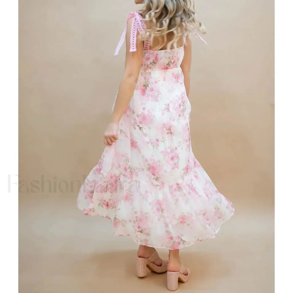 Hollow Out Square Neck Midi Dress