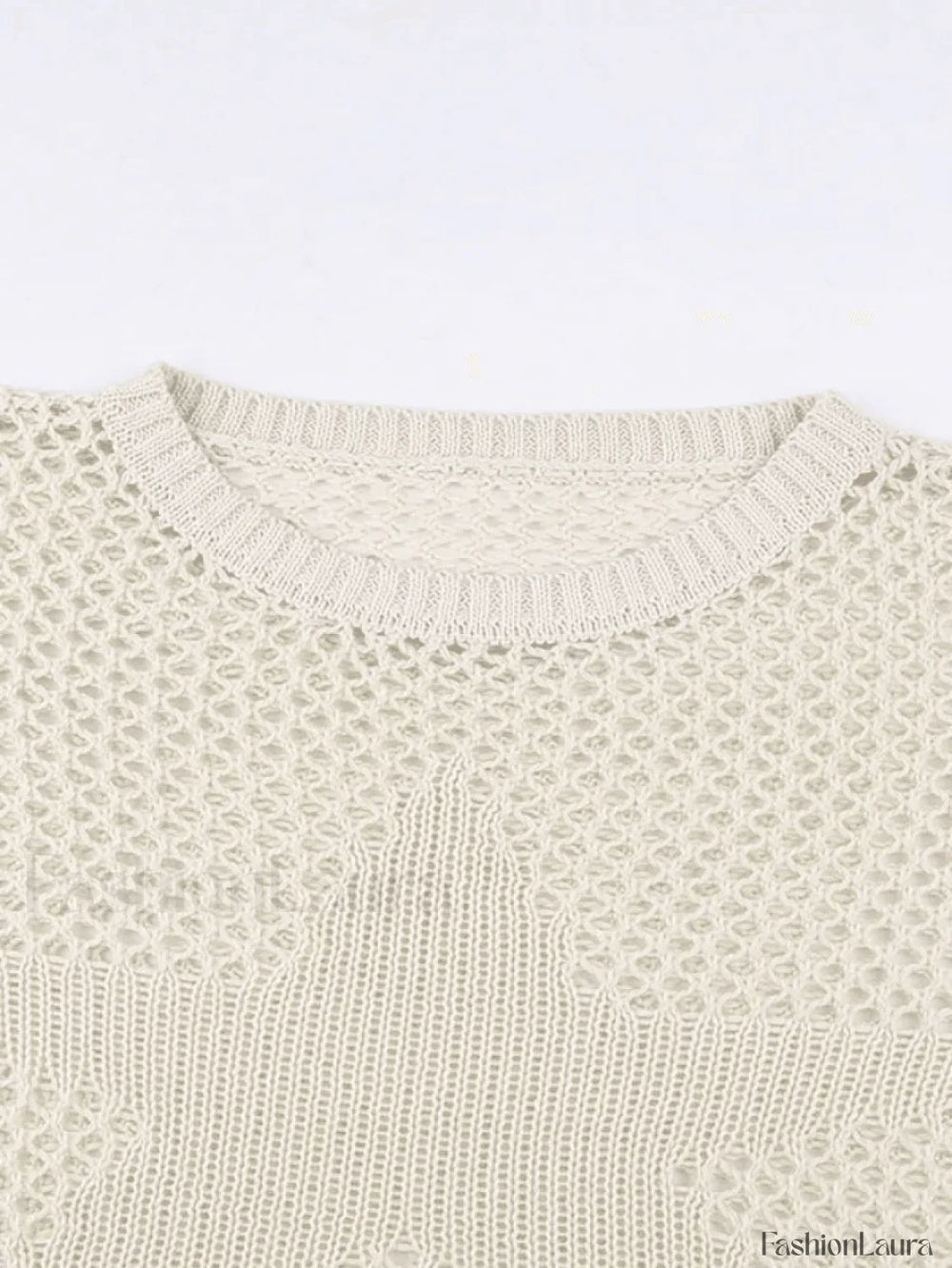 Hollow Out Star Crochet Knit Top Sweaters